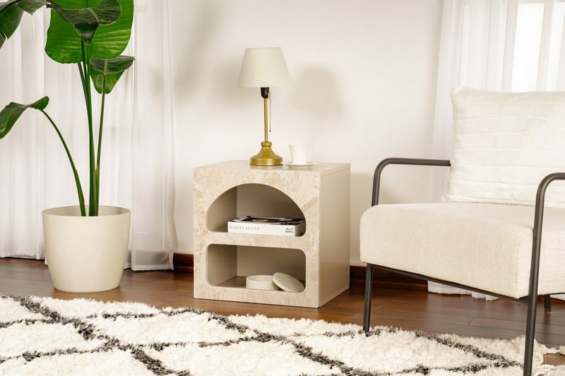 Dalim Sängbord 50 cm - Travertine/Sandsten - Möbler - Bord & matgrupp - Avlastningsbord & sidobord - Sängbord & nattduksbord
