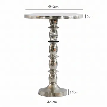 Dalor Runt sidobord 40 cm i aluminium med rå finish - silver - Möbler - Bord & matgrupp - Avlastningsbord & sidobord - Piedestal & blompiedestal
