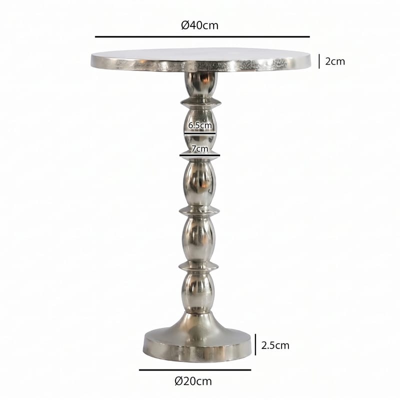 Dalor Runt sidobord 40 cm i aluminium med rå finish - silver - Möbler - Bord & matgrupp - Avlastningsbord & sidobord - Piedestal & blompiedestal