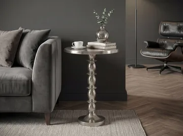 Dalor Runt sidobord 40 cm i aluminium med rå finish - silver - Möbler - Bord & matgrupp - Avlastningsbord & sidobord - Piedestal & blompiedestal