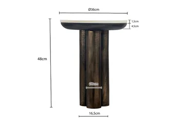 Dalvor Runt sidobord 36 cm i metall med marmorskiva - vit och svart - Möbler - Bord & matgrupp - Avlastningsbord & sidobord - Piedestal & blompiedestal