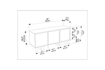 Dargaville Konsollbord 150 cm - Svart/Valnöt - Möbler - Bord & matgrupp - Avlastningsbord & sidobord - Konsolbord & hallbord