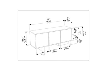 Dargaville Konsollbord 150 cm - Valnöt/Travertine - Möbler - Bord & matgrupp - Avlastningsbord & sidobord - Konsolbord & hallbord