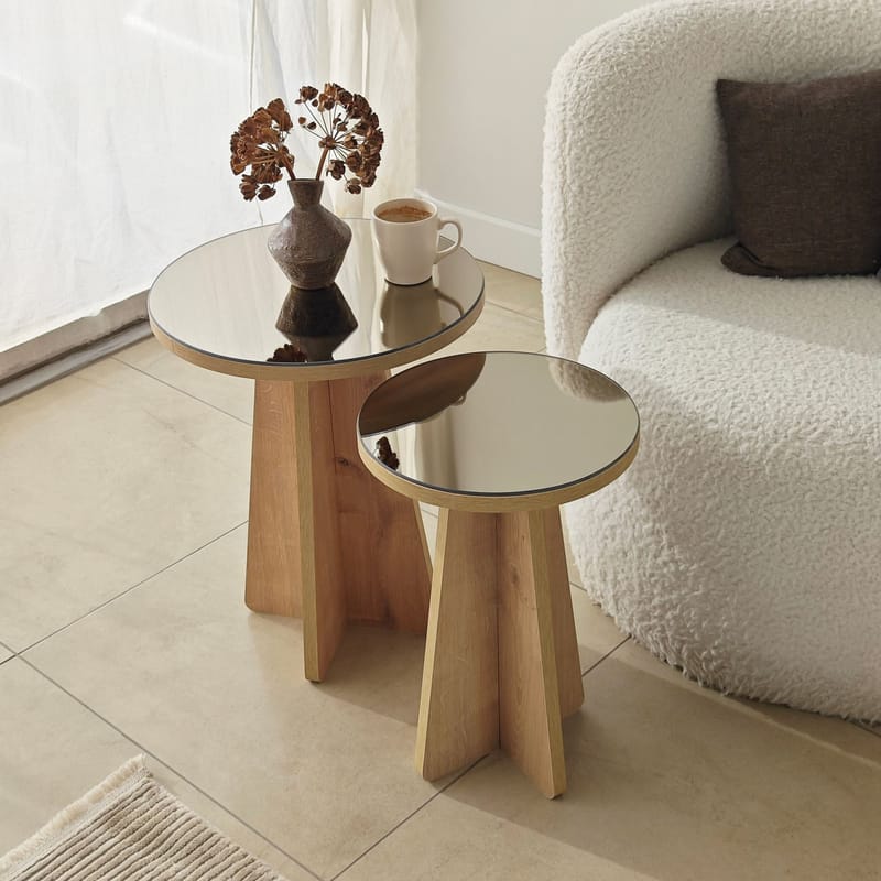 Dasina Sidobord 2 delar 50 cm - Bronzie / Safir Ek - Möbler - Bord & matgrupp - Avlastningsbord & sidobord - Satsbord