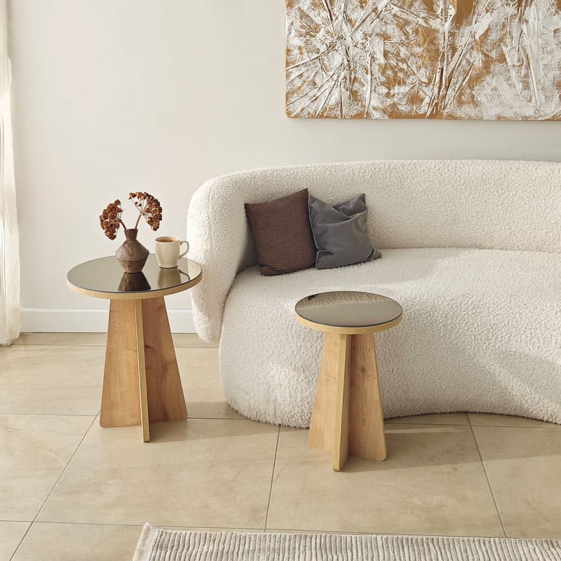 Dasina Sidobord 2 delar 50 cm - Bronzie / Safir Ek - Möbler - Bord & matgrupp - Avlastningsbord & sidobord - Satsbord