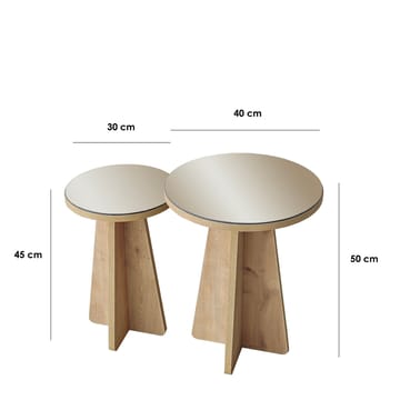 Dasina Sidobord 2 delar 50 cm - Bronzie/Safir Ek - Möbler - Bord & matgrupp - Avlastningsbord & sidobord - Satsbord