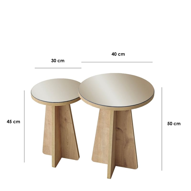 Dasina Sidobord 2 delar 50 cm - Bronzie/Safir Ek - Möbler - Bord & matgrupp - Avlastningsbord & sidobord - Satsbord