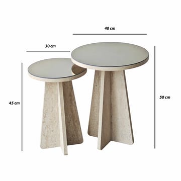 Dasina Sidobord 2 delar 50 cm - Travertin/Brons - Möbler - Bord & matgrupp - Avlastningsbord & sidobord - Satsbord