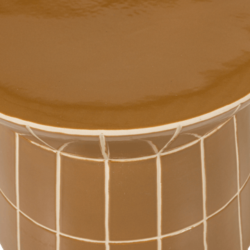 Dekorativt Sidobord Plu 38 cm Rund - Honungsgul - Möbler - Bord & matgrupp - Avlastningsbord & sidobord - Lampbord & sidobord