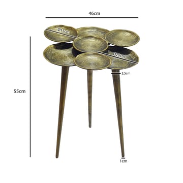 Denvor Runt sidobord 46 cm i aluminium - guld - Möbler - Bord & matgrupp - Avlastningsbord & sidobord - Brickbord & småbord