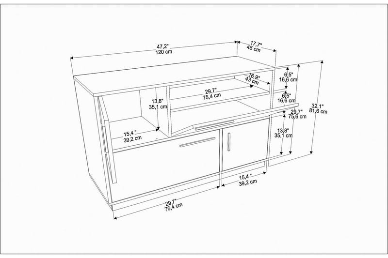 Desgrar Konsollbord 120x81,6 cm - Vit - Möbler - Bord & matgrupp - Avlastningsbord & sidobord - Konsolbord & hallbord