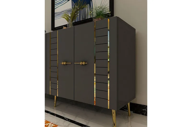 Deylin Konsollbord 150 cm - Antracit/Guld - Möbler - Bord & matgrupp - Avlastningsbord & sidobord - Konsolbord & hallbord