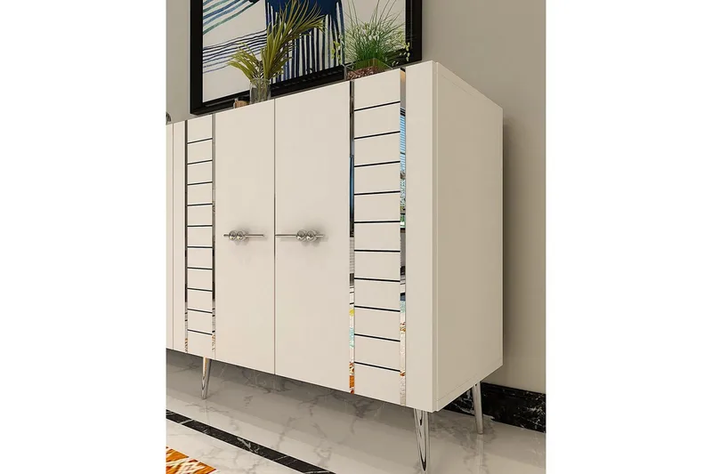 Deylin Konsollbord 150 cm - Vit/Silver - Möbler - Bord & matgrupp - Avlastningsbord & sidobord - Konsolbord & hallbord