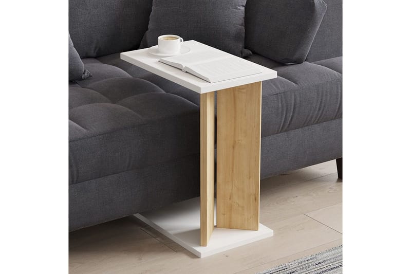 Deyra Sidobord 25 cm - Ek/Vit - Möbler - Bord & matgrupp - Avlastningsbord & sidobord - Lampbord & sidobord