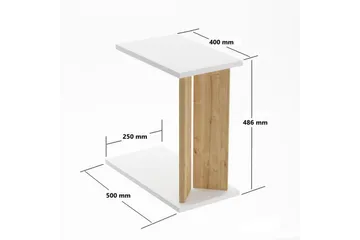 Deyra Sidobord 25 cm - Ek/Vit - Möbler - Bord & matgrupp - Avlastningsbord & sidobord - Lampbord & sidobord