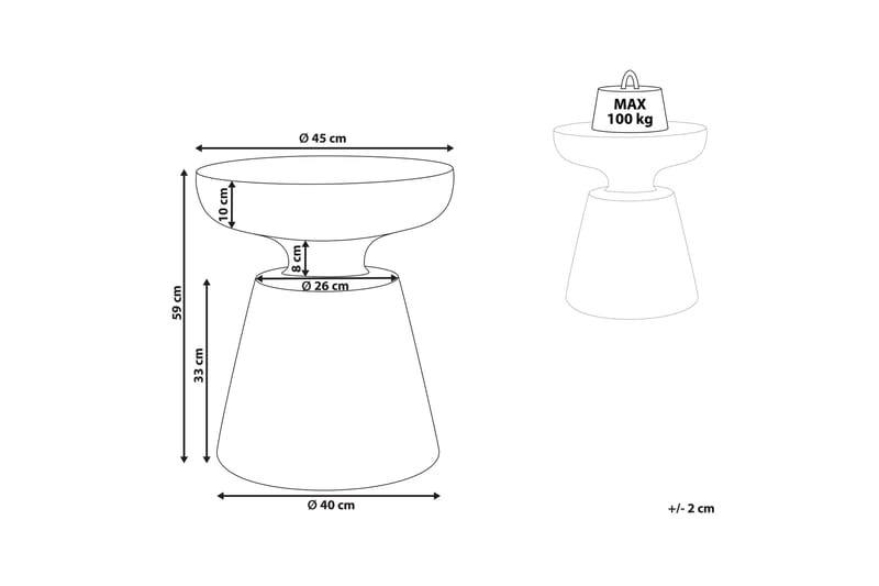Diondra Sidobord 45 cm - Svart - Möbler - Bord & matgrupp - Avlastningsbord & sidobord - Lampbord & sidobord