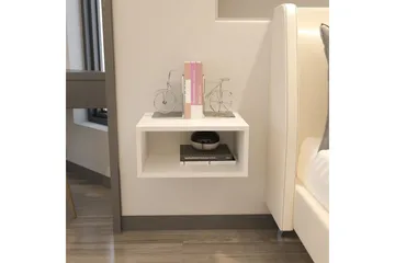 Dora Vägghängt Sängbord 45 cm, Förvaring med Hylla - Vit - Möbler - Bord & matgrupp - Avlastningsbord & sidobord - Sängbord & nattduksbord