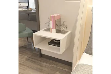 Dora Vägghängt Sängbord 45 cm, Förvaring med Hylla - Vit - Möbler - Bord & matgrupp - Avlastningsbord & sidobord - Sängbord & nattduksbord