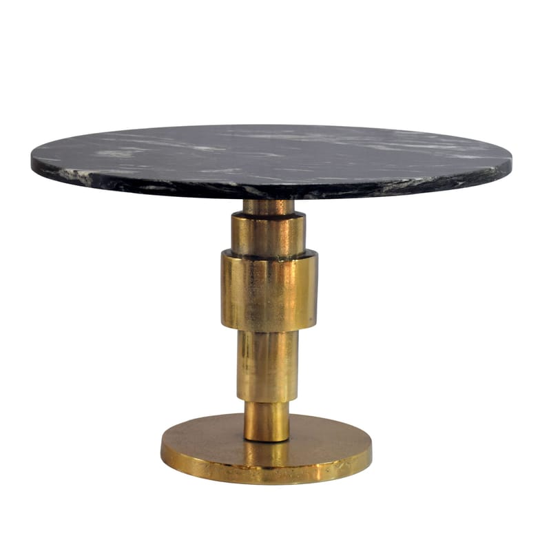 Dorlen Runt soffbord i aluminium med marmorskiva - svart och guld - Möbler - Bord & matgrupp - Avlastningsbord & sidobord - Piedestal & blompiedestal