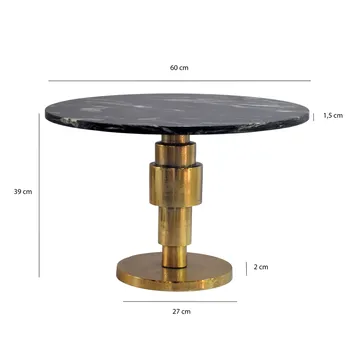 Dorlen Runt soffbord i aluminium med marmorskiva - svart och guld - Möbler - Bord & matgrupp - Avlastningsbord & sidobord - Piedestal & blompiedestal