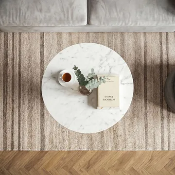 Dorlen Runt soffbord i aluminium med marmorskiva - vit och guld - Möbler - Bord & matgrupp - Avlastningsbord & sidobord - Piedestal & blompiedestal