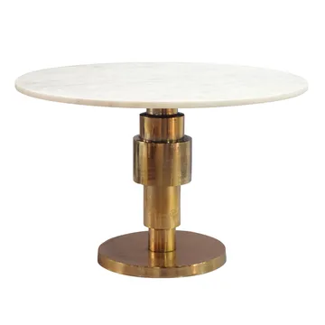 Dorlen Runt soffbord i aluminium med marmorskiva - vit och guld - Möbler - Bord & matgrupp - Avlastningsbord & sidobord - Piedestal & blompiedestal
