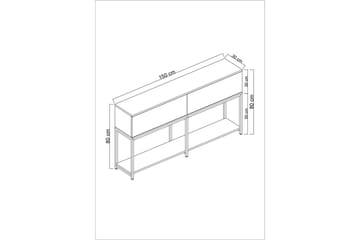 Dorlord Konsollbord 150 cm - Grå/Guld - Möbler - Bord & matgrupp - Avlastningsbord & sidobord - Konsolbord & hallbord