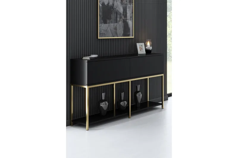 Dorlord Konsollbord 150 cm, Svart/Guld