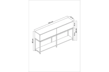 Dorlord Konsollbord 150 cm - Svart/Vit - Möbler - Bord & matgrupp - Avlastningsbord & sidobord - Konsolbord & hallbord