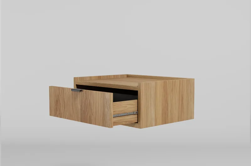 Dravo Vägghängt Sängbord 40 cm - Naturlig hickory / naturlig ekton - Möbler - Bord & matgrupp - Avlastningsbord & sidobord - Sängbord & nattduksbord