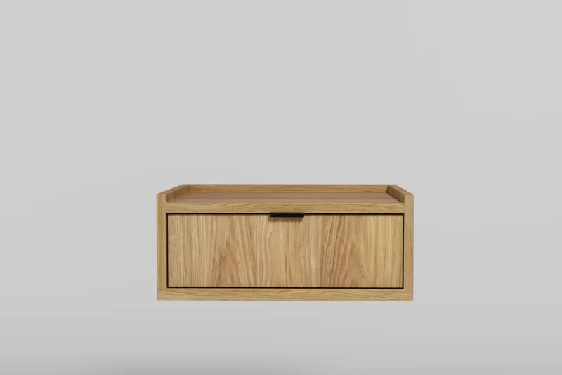 Dravo Vägghängt Sängbord 40 cm - Naturlig hickory / naturlig ekton - Möbler - Bord & matgrupp - Avlastningsbord & sidobord - Sängbord & nattduksbord