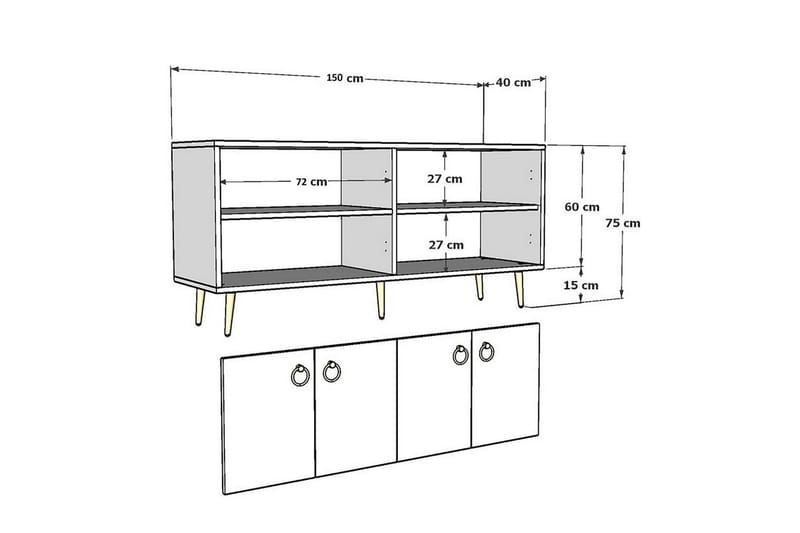 Drop Konsollbord 150 cm - Vit - Möbler - Bord & matgrupp - Avlastningsbord & sidobord - Konsolbord & hallbord