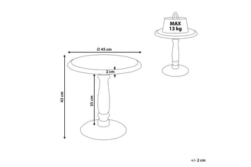 Drusilla Sidobord 45 cm - Ljust trä/Vit - Möbler - Bord & matgrupp - Avlastningsbord & sidobord - Brickbord & småbord