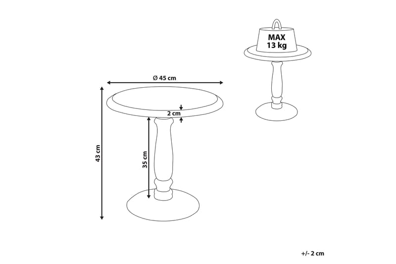 Drusilla Sidobord 45 cm - Ljust trä/Vit - Möbler - Bord & matgrupp - Avlastningsbord & sidobord - Brickbord & småbord