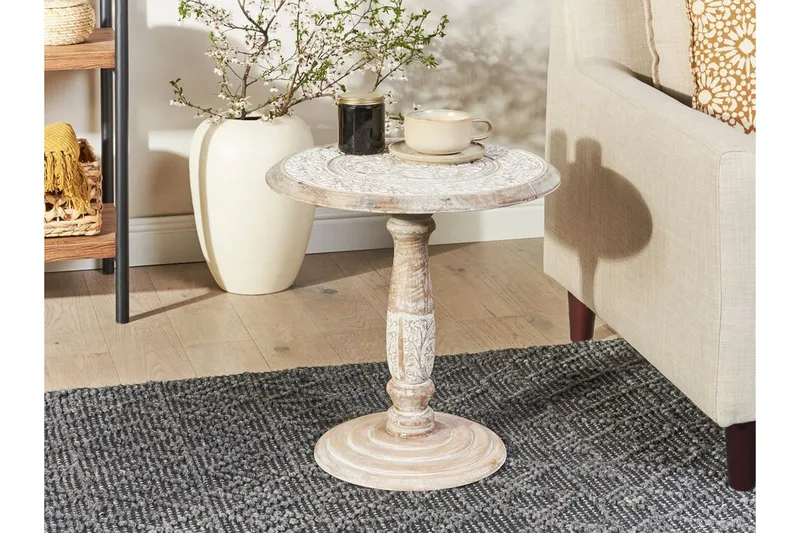 Drusilla Sidobord 45 cm - Ljust trä/Vit - Möbler - Bord & matgrupp - Avlastningsbord & sidobord - Brickbord & småbord