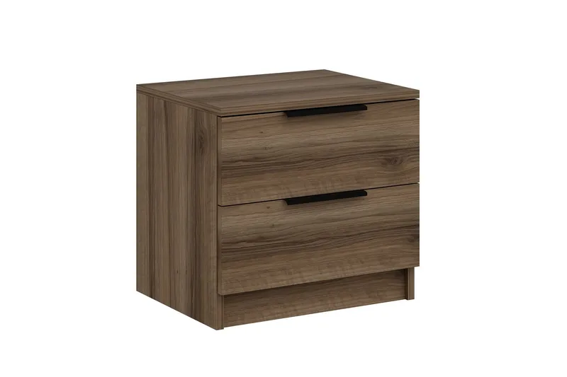Duleep Sängbord & Nattduksbord 54 cm med Trä- och Valnötsutseende, Förvaring med Lådor - Brun - Möbler - Bord & matgrupp - Avlastningsbord & sidobord - Sängbord & nattduksbord