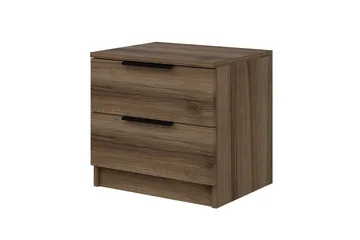 Duleep Sängbord & Nattduksbord 54 cm med Trä- och Valnötsutseende, Förvaring med Lådor - Brun - Möbler - Bord & matgrupp - Avlastningsbord & sidobord - Sängbord & nattduksbord