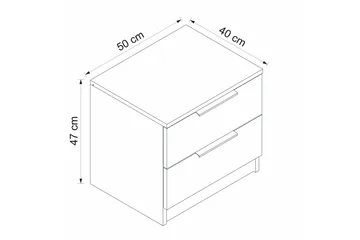 Duleep Sängbord & Nattduksbord 54 cm med Trä- och Valnötsutseende, Förvaring med Lådor - Brun - Möbler - Bord & matgrupp - Avlastningsbord & sidobord - Sängbord & nattduksbord