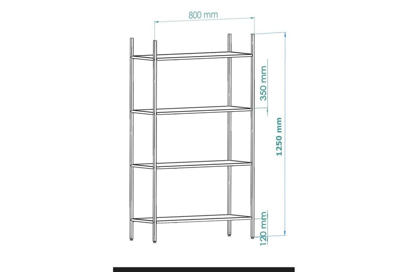 Edilberta Bokhylla 80 cm - Guld - Förvaring - Hylla - Bokhylla