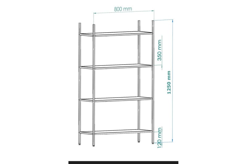 Edilberta Bokhylla 80 cm - Svart - Förvaring - Hylla - Bokhylla