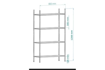 Edilberta Bokhylla 80 cm - Svart - Förvaring - Hylla - Bokhylla