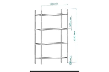 Edilberta Bokhylla 80 cm - Svart - Förvaring - Hylla - Bokhylla