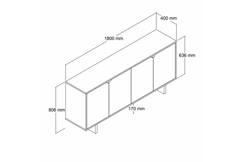 Edrion Konsollbord 180 cm - Vit - Möbler - Bord & matgrupp - Avlastningsbord & sidobord - Konsolbord & hallbord
