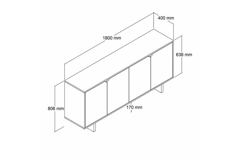 Edrion Konsollbord 180 cm - Vit/Natur - Möbler - Bord & matgrupp - Avlastningsbord & sidobord - Konsolbord & hallbord