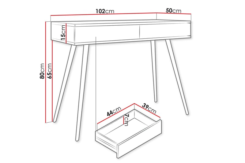 Edson Sidobord 102 cm - Vit - Möbler - Bord & matgrupp - Avlastningsbord & sidobord - Lampbord & sidobord