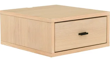 Eiknor Vägghängt Sängbord 30 cm i Ekutseende med Låda - Ljusbrun - Möbler - Bord & matgrupp - Avlastningsbord & sidobord - Sängbord & nattduksbord
