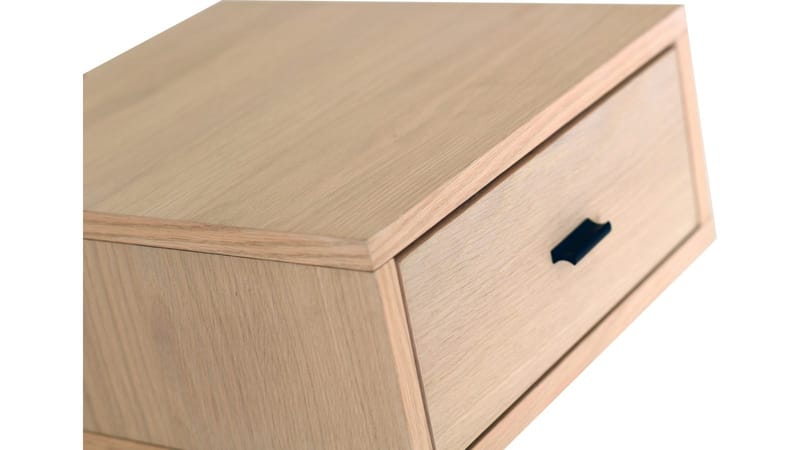 Eiknor Vägghängt Sängbord 30 cm i Ekutseende med Låda - Ljusbrun - Möbler - Bord & matgrupp - Avlastningsbord & sidobord - Sängbord & nattduksbord