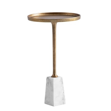 Eliilo Sidobord 34 cm - antikguld och vit marmor - Möbler - Bord & matgrupp - Avlastningsbord & sidobord - Piedestal & blompiedestal