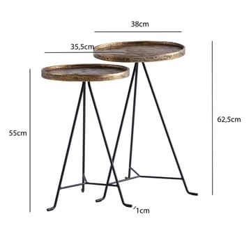 Eliira Satsbord 38 cm Industriell stil - Antikguld och svart - Möbler - Bord & matgrupp - Avlastningsbord & sidobord - Satsbord