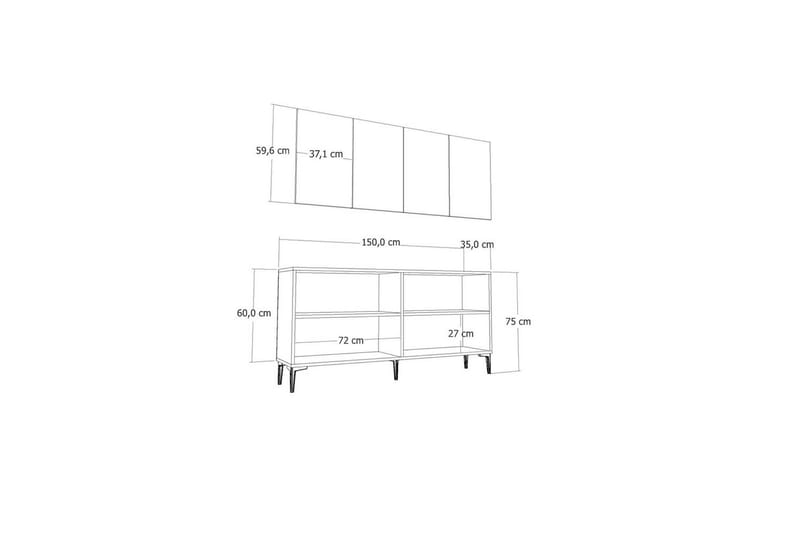 Elsta Konsollbord 150 cm - Vit/Mörkfärgat trä - Möbler - Bord & matgrupp - Avlastningsbord & sidobord - Konsolbord & hallbord